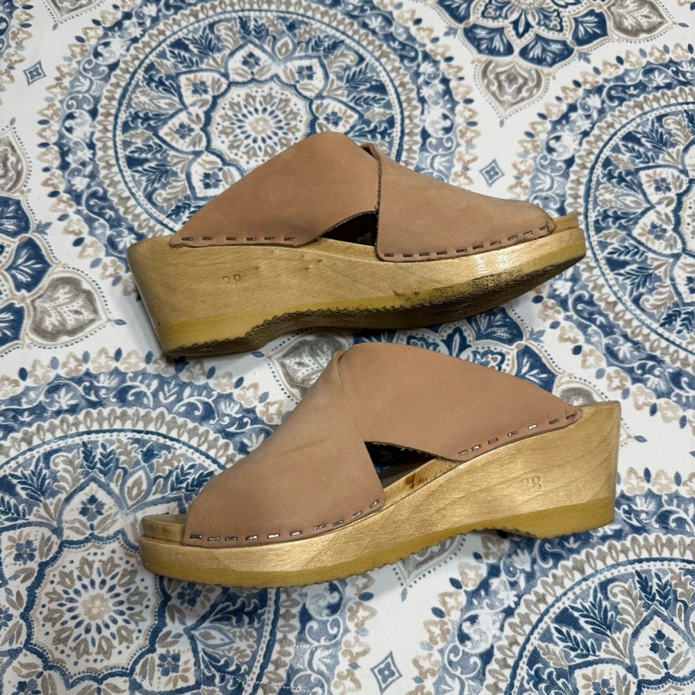 No. 6 Frida Clog Crossover Leather Pink sand Size 38